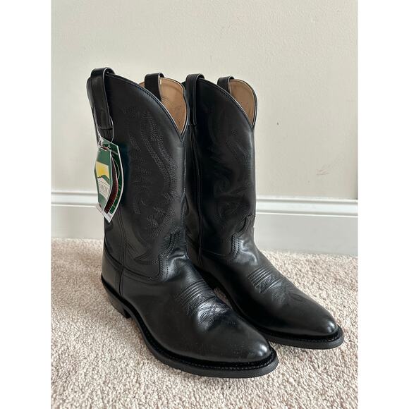 Smoky Mountain men’s black leather cowboy boots, size 10, NWT/box main image 5